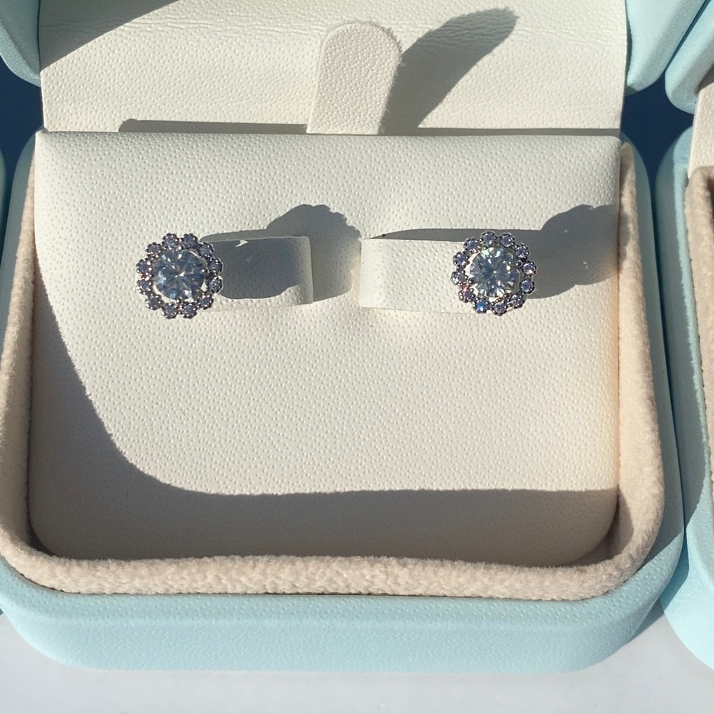 Moissanite Diamond Cluster earrings